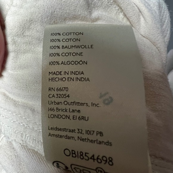 Free People Super Wide Leg Baggy Pants Beige Casual Elastic Waist Women Size L - Picture 7 of 7